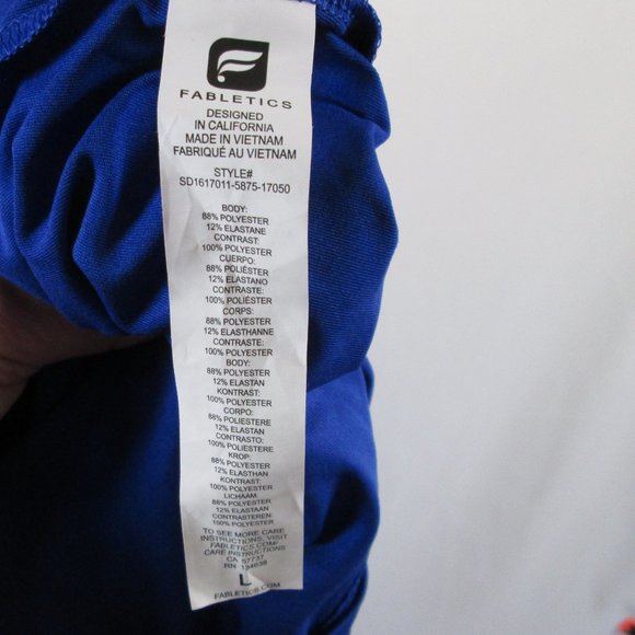 FABLETICS Womens Blue Jersey Tank Maxi Dress Size L Black Mesh Accents P… - Picture 4 of 5